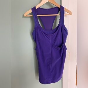 Purple Lulu Tank Top with built in Sports Bra